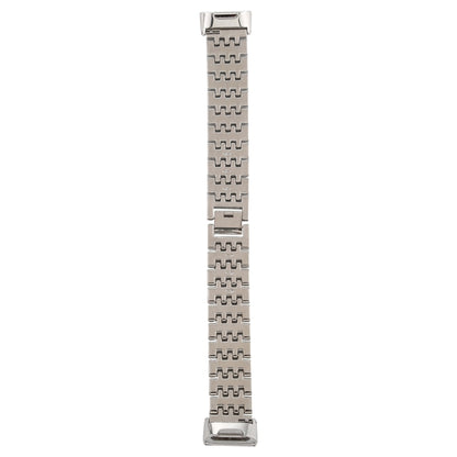For Fitbit Charge 3 Diamond-studded Stainless Steel Watch Band(Silver) by bashfashion