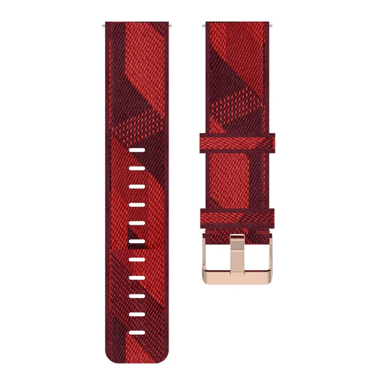 20mm Stripe Weave Nylon Wrist Strap Watch Band for Huawei GT 2 42mm / Honor Magic Watch 2 42mm(Red) by bashfashion