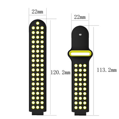 Double Colour Silicone Sport Watch Band for Garmin Forerunner 220 / Approach S5 / S20(Black Yellow) by bashfashion