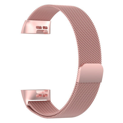 Stainless Steel Magnet Watch Band for FITBIT Charge 3, Size:Small, 187x18mm(Pink) by bashfashion