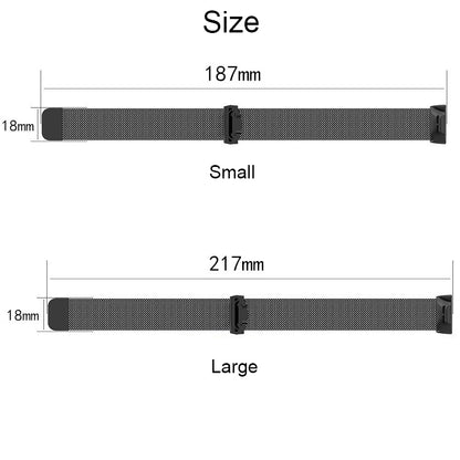 Stainless Steel Magnet Watch Band for FITBIT Charge 3, Size:Small, 187x18mm(Pink) by bashfashion