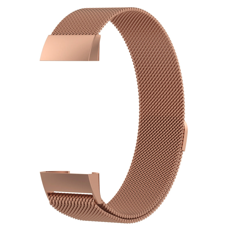 Stainless Steel Magnet Watch Band for FITBIT Charge 3, Size:Small, 187x18mm(Rose Gold) by bashfashion