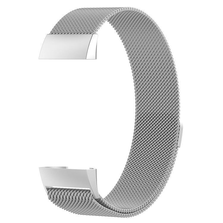 Stainless Steel Magnet Watch Band for FITBIT Charge 3, Size:Small, 187x18mm(Silver) by bashfashion