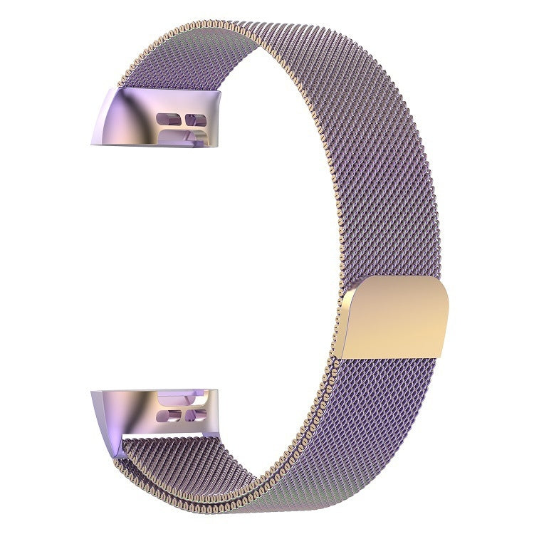 Stainless Steel Magnet Watch Band for FITBIT Charge 3, Size:Large, 217x18mm(Colorful Light) by bashfashion