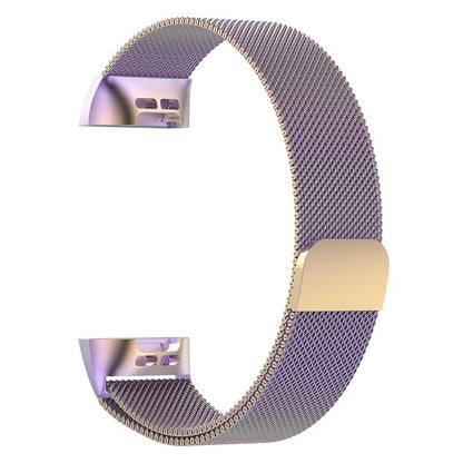 Stainless Steel Magnet Watch Band for FITBIT Charge 3, Size:Large, 217x18mm(Colorful Light) by bashfashion