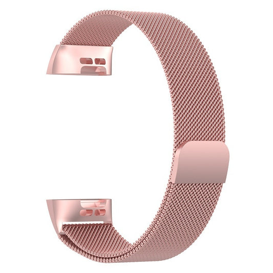 Stainless Steel Magnet Watch Band for FITBIT Charge 3, Size:Large, 217x18mm(Pink) by bashfashion