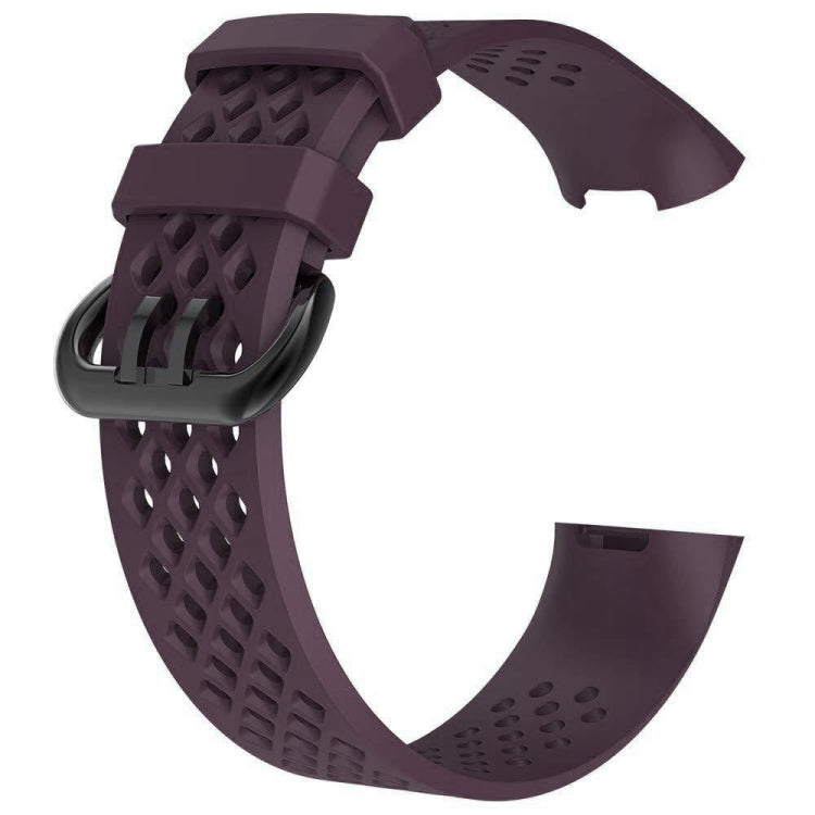 Square Hole Adjustable Sport Watch Band for FITBIT Charge 3(Dark Purple) by bashfashion