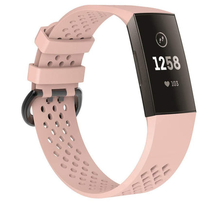 Square Hole Adjustable Sport Watch Band for FITBIT Charge 3(Pink) by bashfashion