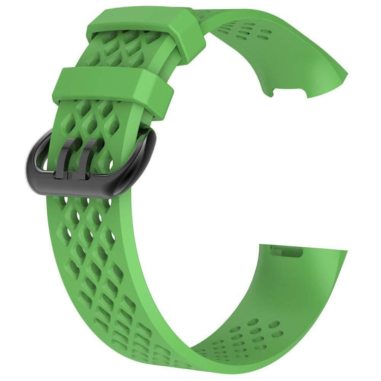 Square Hole Adjustable Sport Watch Band for FITBIT Charge 3(Green) by bashfashion