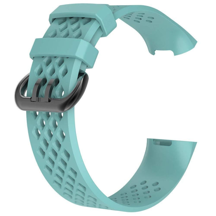 Square Hole Adjustable Sport Watch Band for FITBIT Charge 3(Tiffany Blue) by bashfashion
