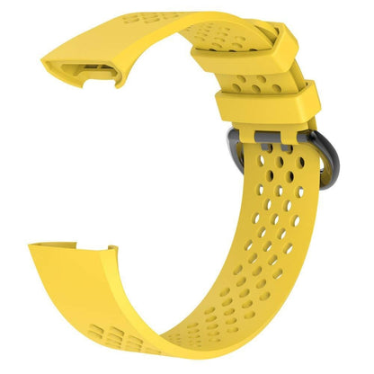 Square Hole Adjustable Sport Watch Band for FITBIT Charge 3(Yellow) by bashfashion