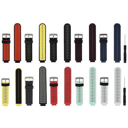 Two-colour Silicone Sport Watch Band for Garmin Forerunner 230 / 235 / 620 / 630 / 735XT(Black White) by bashfashion