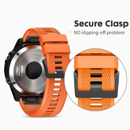 Quick Removable Silicone Watch Band for Fenix 5 22mm(Orange) by bashfashion