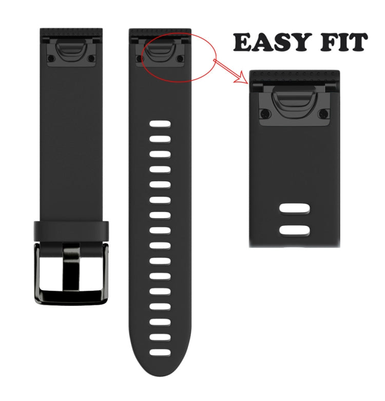 Quick Removable Silicone Watch Band for Fenix 5S 20mm(Black) by bashfashion