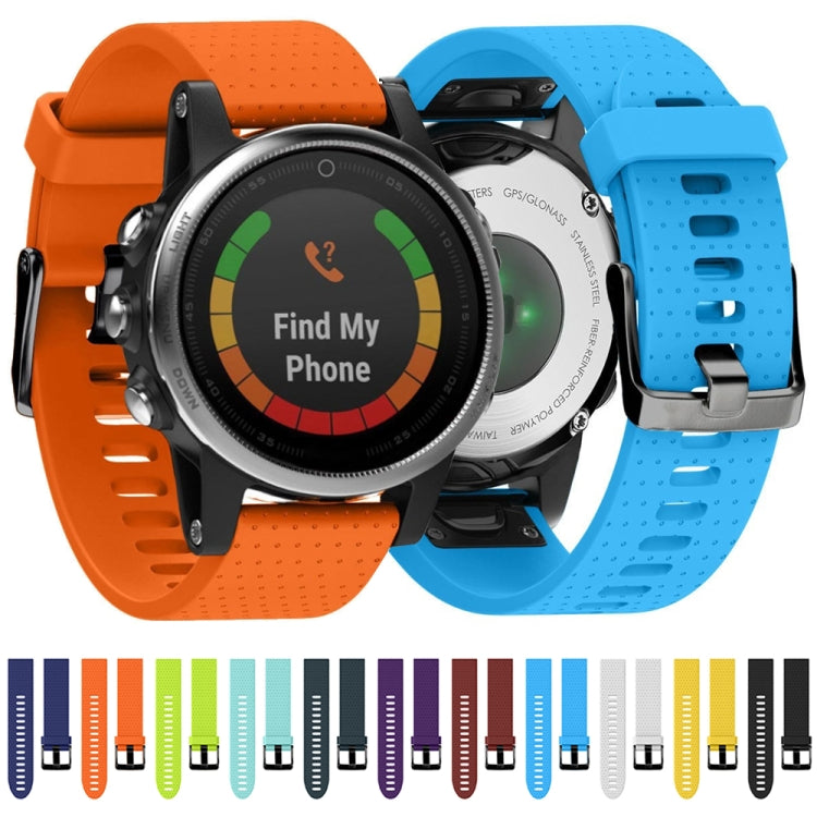 Quick Removable Silicone Watch Band for Fenix 5S 20mm(Black) by bashfashion