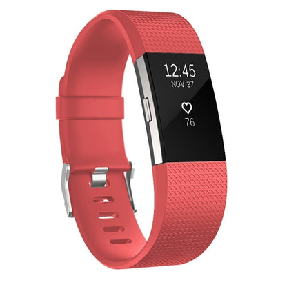 Square Pattern Adjustable Sport Watch Band for FITBIT Charge 2, Size: S, 10.5x8.5cm(Coral Red) by bashfashion