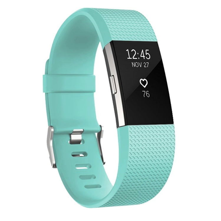 Square Pattern Adjustable Sport Watch Band for FITBIT Charge 2, Size: L, 12.5x8.5cm(Cyan) by bashfashion