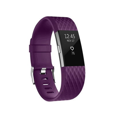 Diamond Pattern Adjustable Sport Watch Band for FITBIT Charge 2, Size: S, 10.5x8.5cm(Purple) by bashfashion
