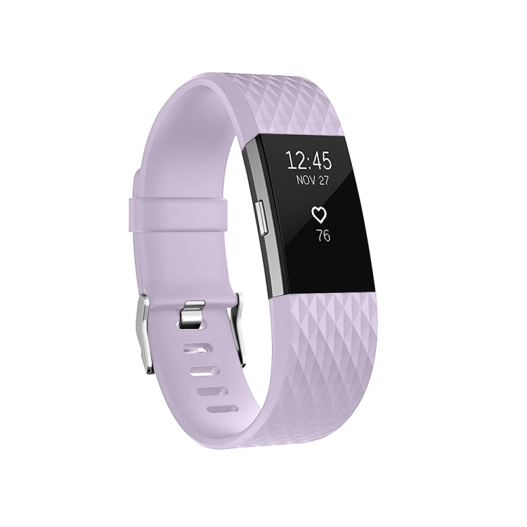 Diamond Pattern Adjustable Sport Watch Band for FITBIT Charge 2, Size: L, 12.5x8.5cm(Light Purple) by bashfashion