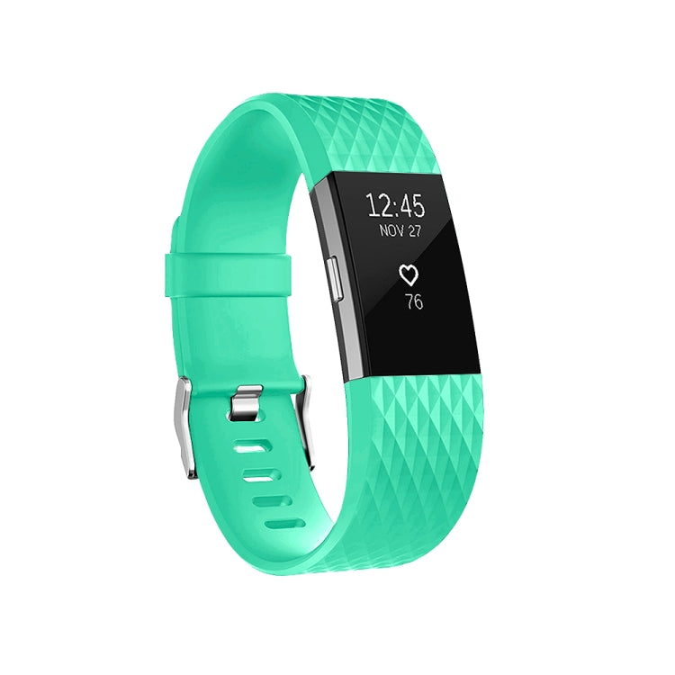 Diamond Pattern Adjustable Sport Watch Band for FITBIT Charge 2, Size: L, 12.5x8.5cm(Mint Green) by bashfashion