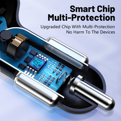 WGS-G37 5 in 1 Digital Display Super Fast Charging Car Charger with Voltmeter (Black) by bashfashion