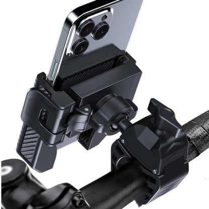 Carbon Fiber Texture Bicycle Non-slip Scooter Phone Holder (Black) by bashfashion