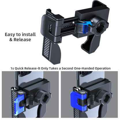 Carbon Fiber Texture Bicycle Non-slip Scooter Phone Holder (Black) by bashfashion