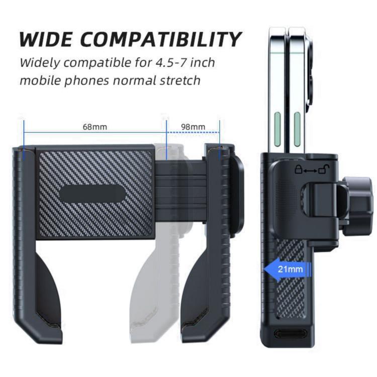 Carbon Fiber Texture Bicycle Non-slip Scooter Phone Holder (Black) by bashfashion