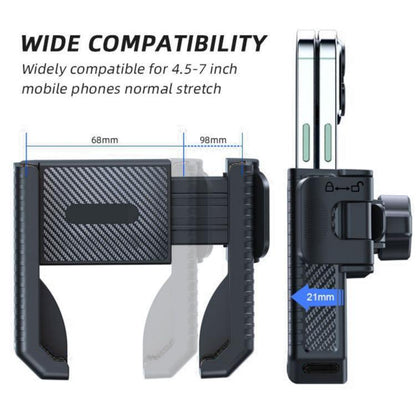 Carbon Fiber Texture Bicycle Non-slip Scooter Phone Holder (Black) by bashfashion