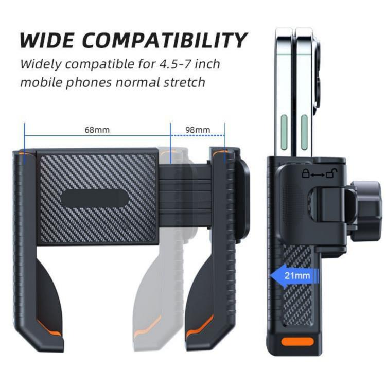 Carbon Fiber Texture Bicycle Non-slip Scooter Phone Holder (Orange) by bashfashion