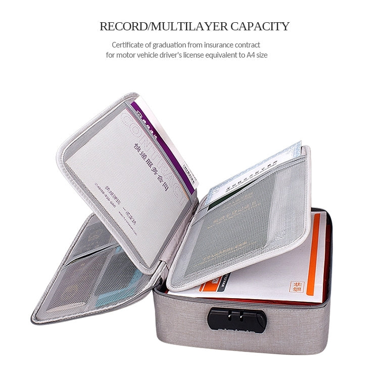 ZJ02 Waterproof Polyester Multi-layer Document Storage Bag Laptop Bag for All Sizes of Laptops, with Password Lock(Black) by bashfashion