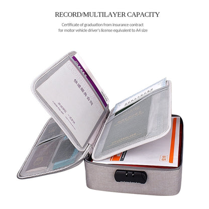 ZJ02 Waterproof Polyester Multi-layer Document Storage Bag Laptop Bag for All Sizes of Laptops, with Password Lock(Black) by bashfashion