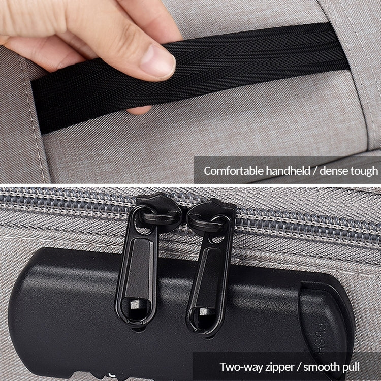 ZJ02 Waterproof Polyester Multi-layer Document Storage Bag Laptop Bag for All Sizes of Laptops, with Password Lock(Black) by bashfashion