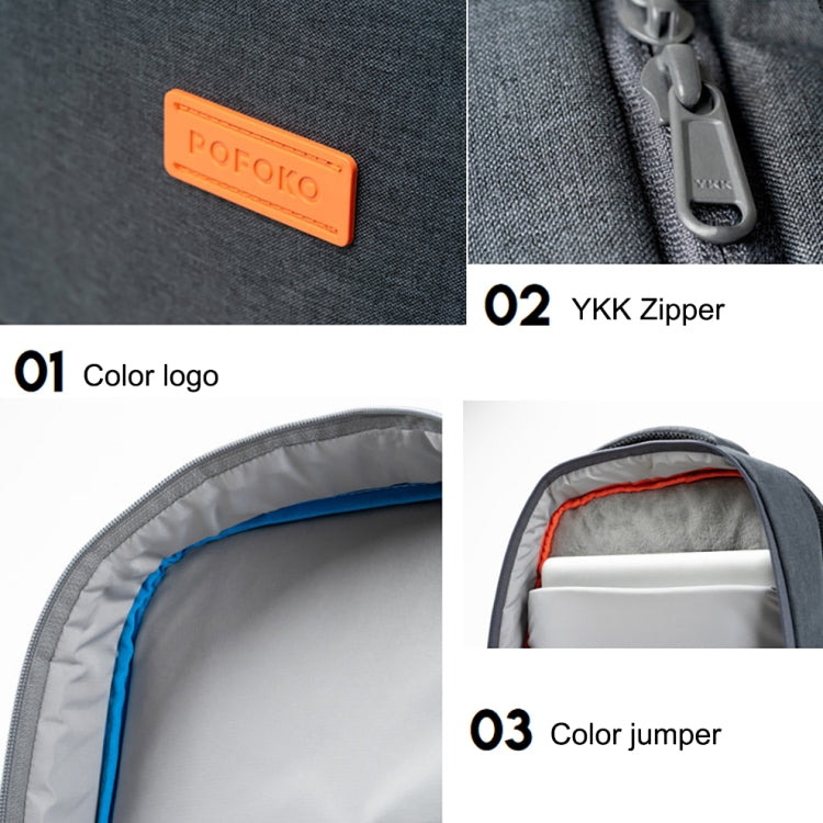 POFOKO A800 Series Polyester Waterproof Laptop Handbag for 15 inch Laptops(Dark Gray) by POFOKO