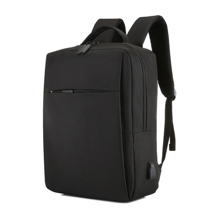 POFOKO Large-capacity Waterproof Oxford Cloth Business Casual Backpack with External USB Charging Design for 15.6 inch Laptops(Black) by POFOKO