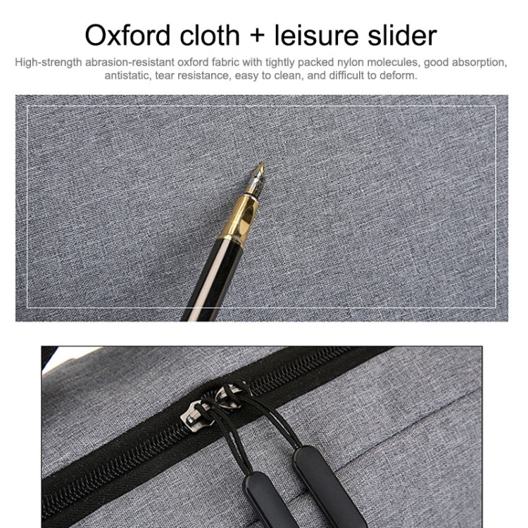 POFOKO Large-capacity Waterproof Oxford Cloth Business Casual Backpack with External USB Charging Design for 15.6 inch Laptops (Grey) by POFOKO