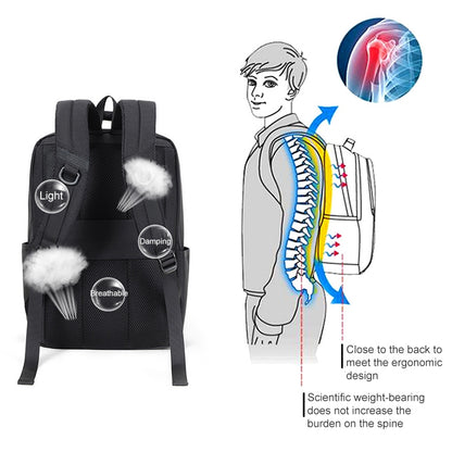 cxs-610 Multifunctional Oxford Cloth Laptop Bag Backpack (Dark Gray) by bashfashion