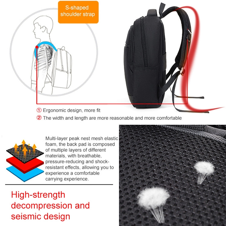 cxs-610 Multifunctional Oxford Cloth Laptop Bag Backpack (Light Grey) by bashfashion