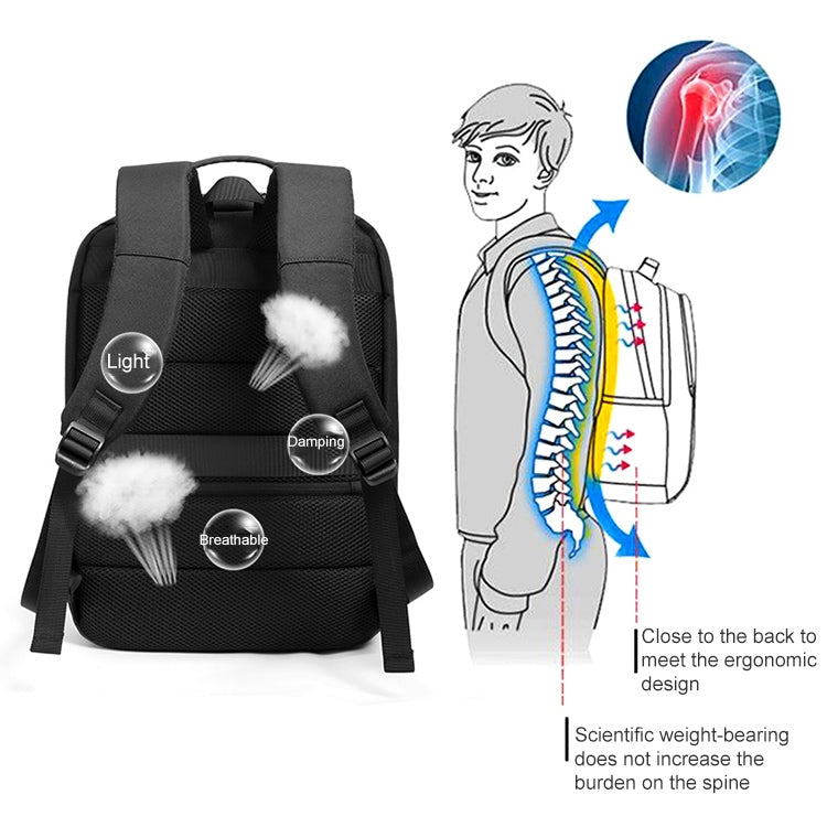 cxs-618 Multifunctional Oxford Laptop Bag Backpack (Dark Gray) by bashfashion