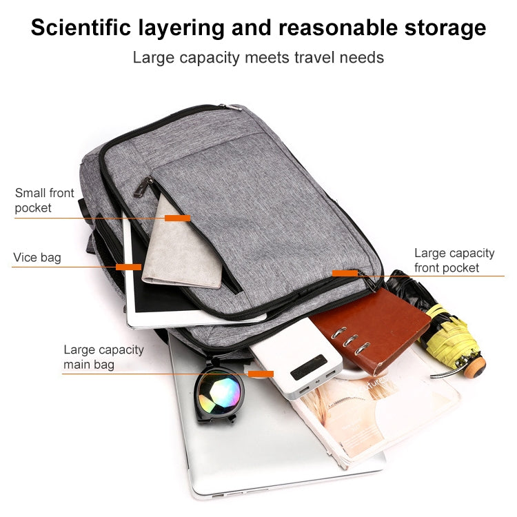 cxs-620 Multifunctional Oxford Laptop Bag Backpack (Light Grey) by bashfashion