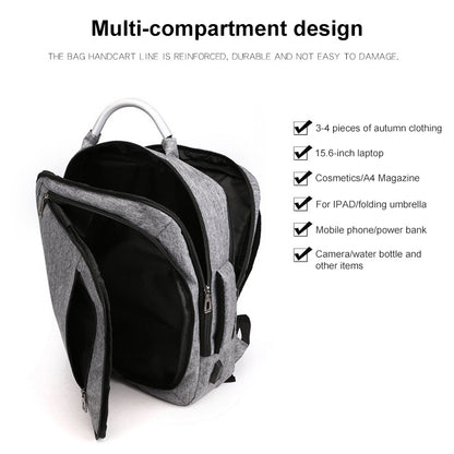 cxs-620 Multifunctional Oxford Laptop Bag Backpack (Light Grey) by bashfashion
