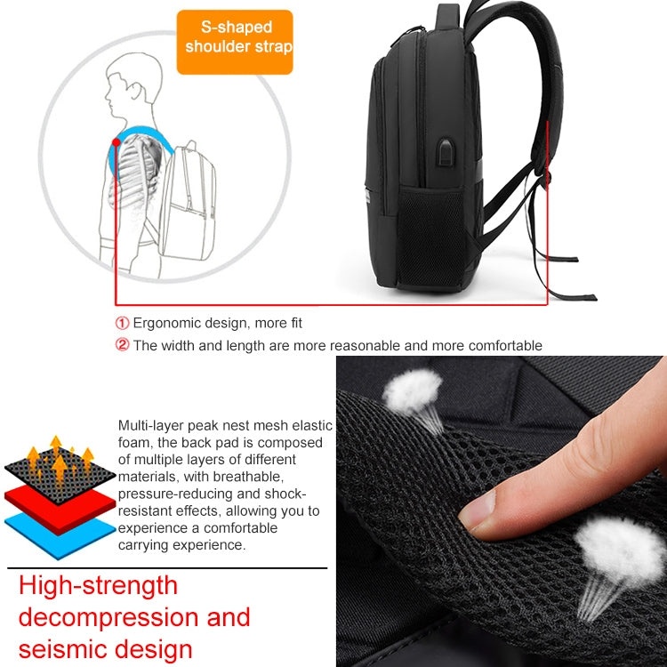 cxs-621 Multifunctional Oxford Laptop Bag Backpack (Grey) by bashfashion