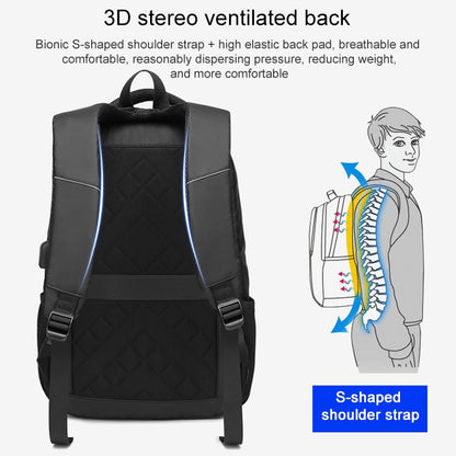 cxs-622 Multifunctional Oxford Laptop Bag Backpack (Black) by bashfashion