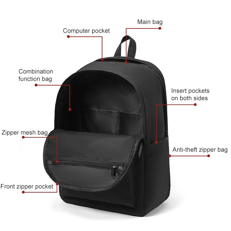 cxs-8106 Multifunctional Oxford Laptop Bag Backpack (Black) by bashfashion