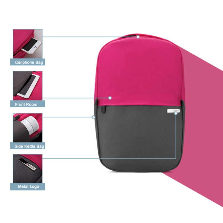 POFOKO XY Series 13.3 inch Fashion Color Matching Multi-functional Backpack Computer Bag, Size: S (Rose Red) by POFOKO