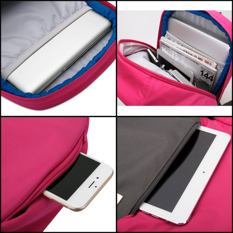 POFOKO XY Series 13.3 inch Fashion Color Matching Multi-functional Backpack Computer Bag, Size: S (Rose Red) by POFOKO