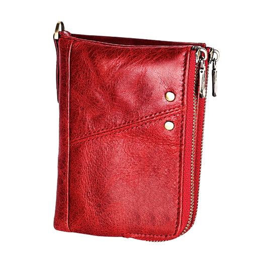 3533 Antimagnetic RFID Top-grain Leather Crazy Horse Texture Men Business Leisure Wallet (Red) by bashfashion