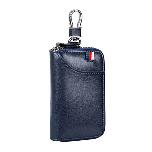 9102 Multi-function Waist Hanging Leather Zipper Wallet Keys Holder Bag(Dark Blue) by bashfashion