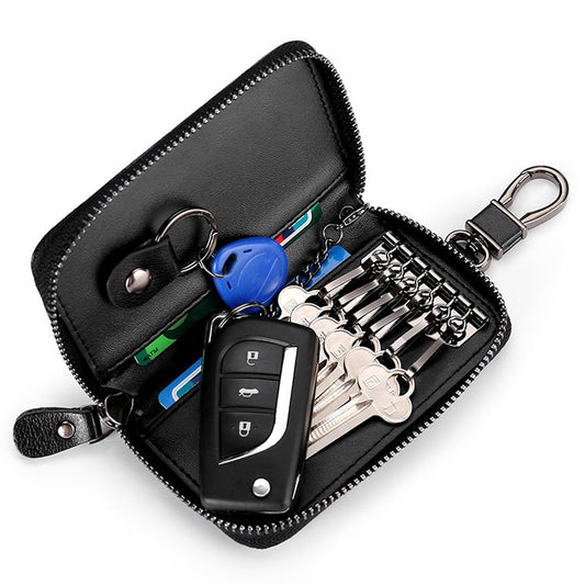 9105 Waist Hanging Large-capacity Zipper Leather Keys Holder Bag Multi-function Wallet (Brown) by bashfashion