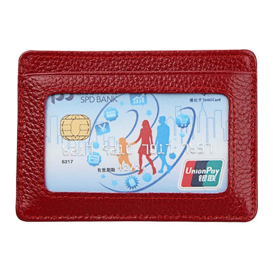 KB37 Antimagnetic RFID Litchi Texture Leather Card Holder Wallet Billfold for Men and Women (Purplish Red) by bashfashion